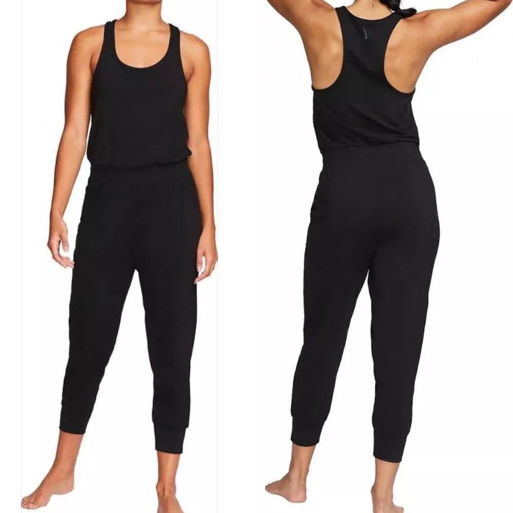 Nike Women's Yoga Black Sleeveless Stretchy Overalls